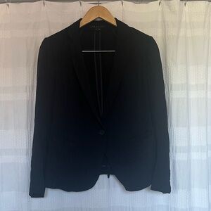 Theory Wool and Silk Single Button Black Blazer